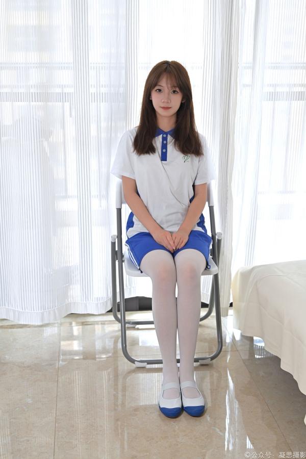 凝思摄影 No.026 铃铃 - 校服、连裤白丝、室内鞋